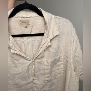 LUCKY BRAND - SIZE MEN'S XL 100% LINEN BUTTON UP SHORT SLEEVE SHIRT